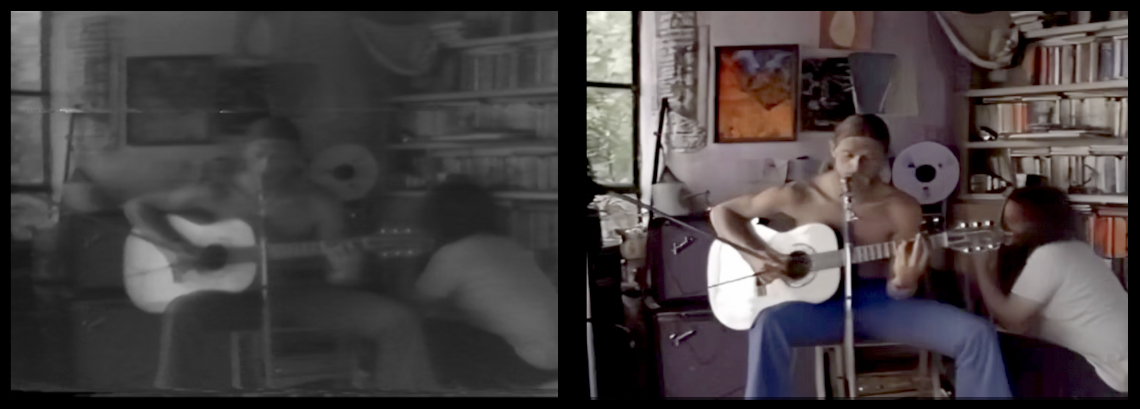 a picture showing an example of a video still before and after enhancement
